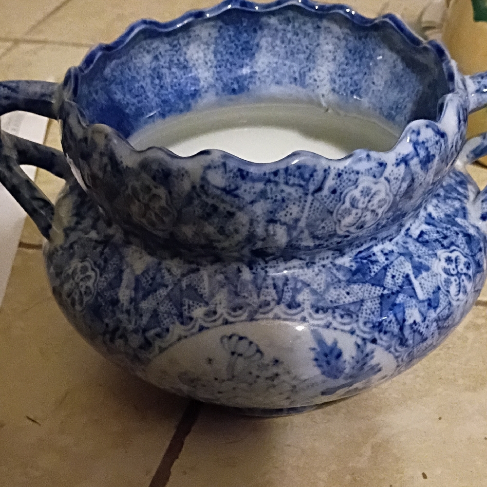 Blue Floral Ceramic Vase